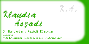 klaudia aszodi business card